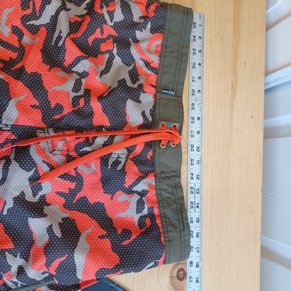 NWT! Ripzone Boy's Orange/Brown Army Camo Swim Trunks/Shorts (3556 - Picture 7 of 8